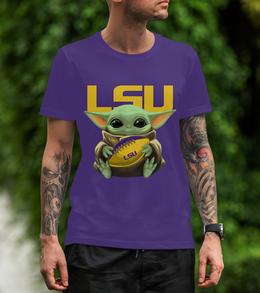 Lsu Baby Alien With Football T-Shirt