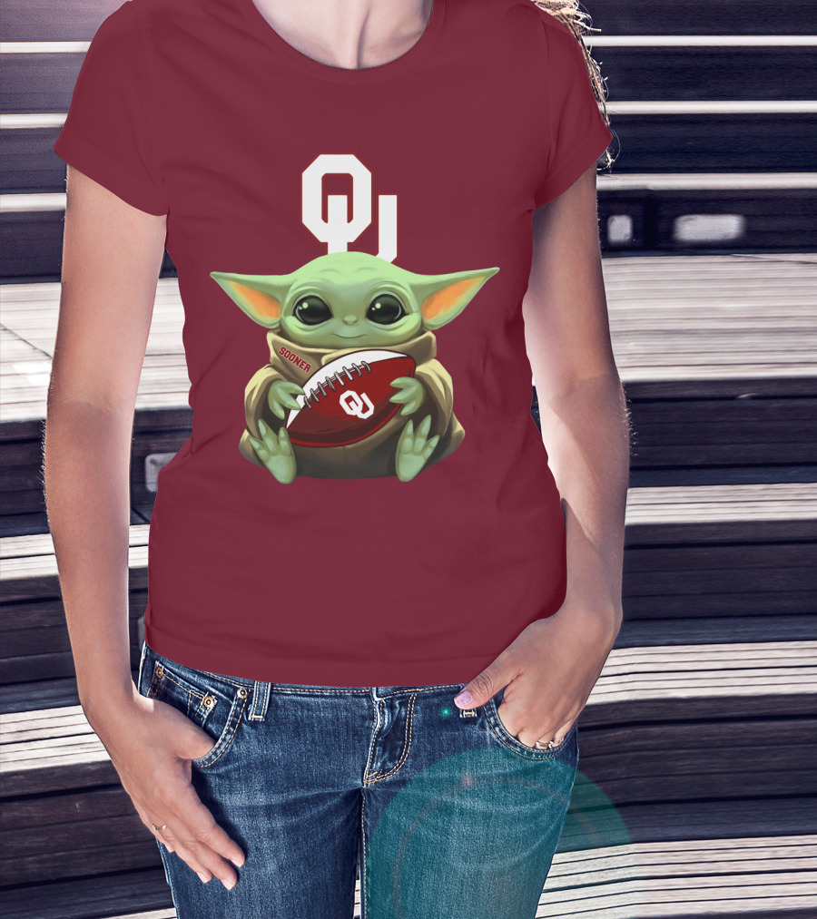 Ou Sooner Football Baby Yoda T-Shirt