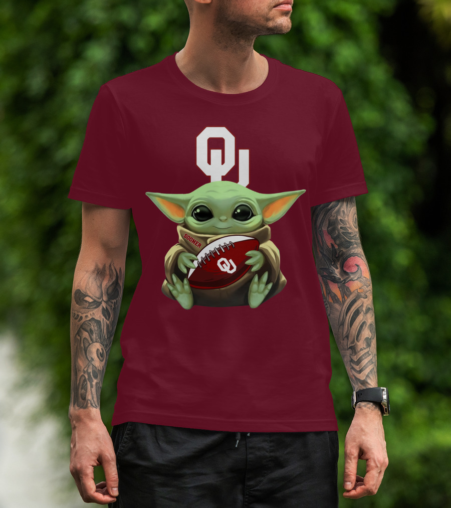 Ou Sooner Football Baby Yoda T-Shirt