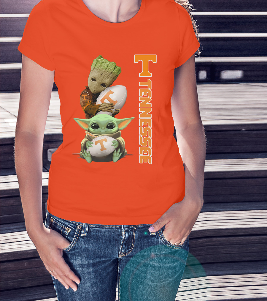 Groot Baby Yoda Tennessee Football T-Shirt