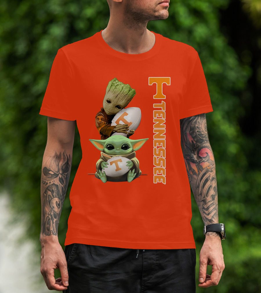 Groot Baby Yoda Tennessee Football T-Shirt