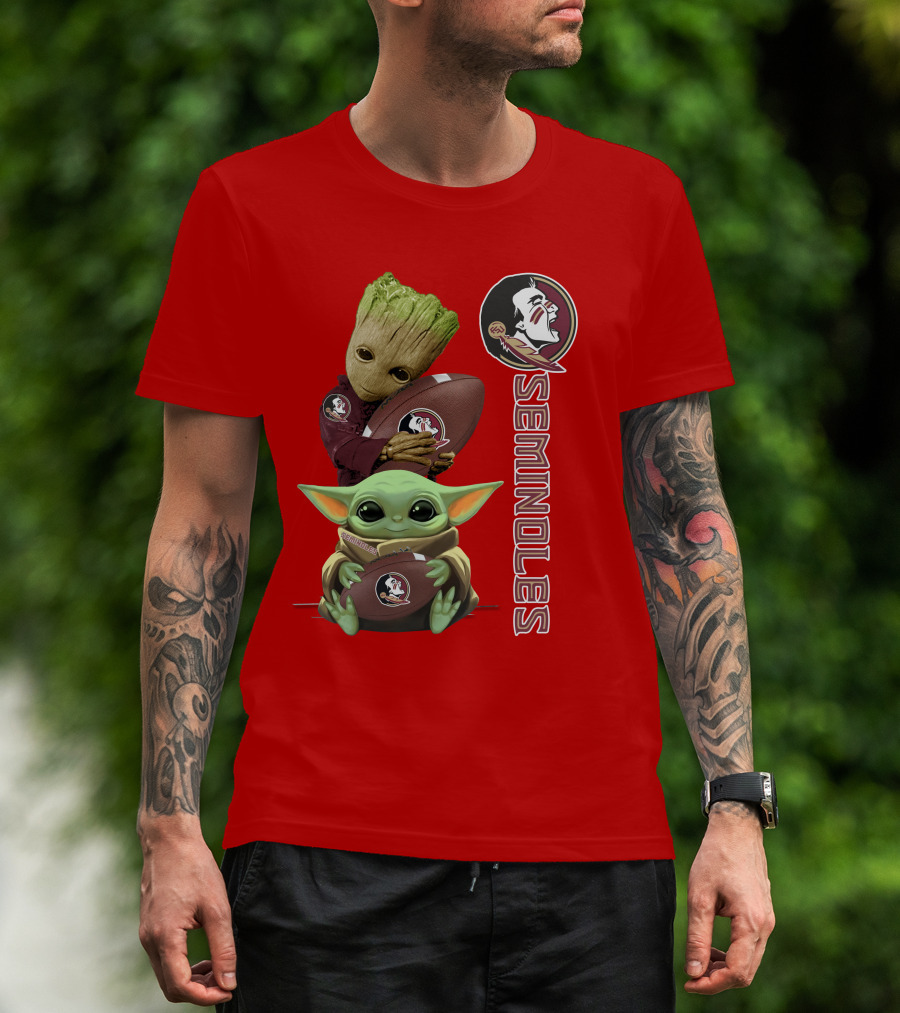 Seminoles Baby Groot And Baby Yoda Football Collaboration T-Shirt