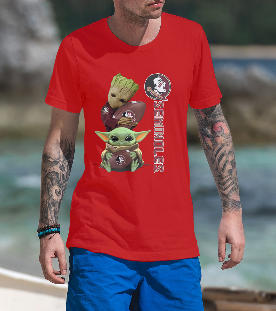 Seminoles Baby Groot And Baby Yoda Football Collaboration T-Shirt