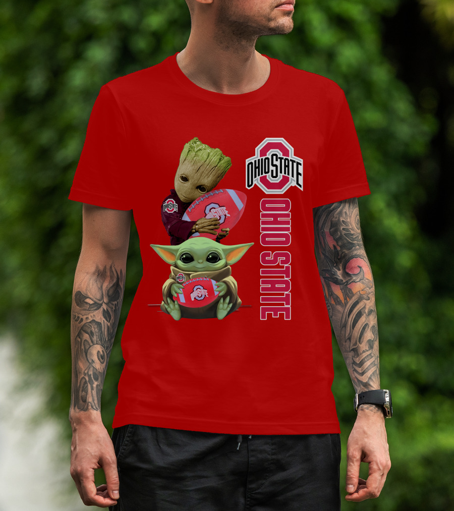 Ohio State Groot Baby Yoda Football T-Shirt