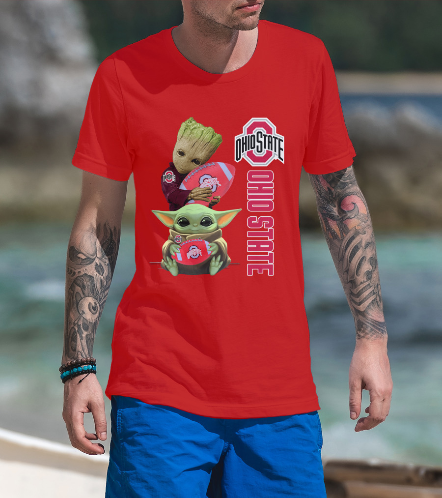 Ohio State Groot Baby Yoda Football T-Shirt