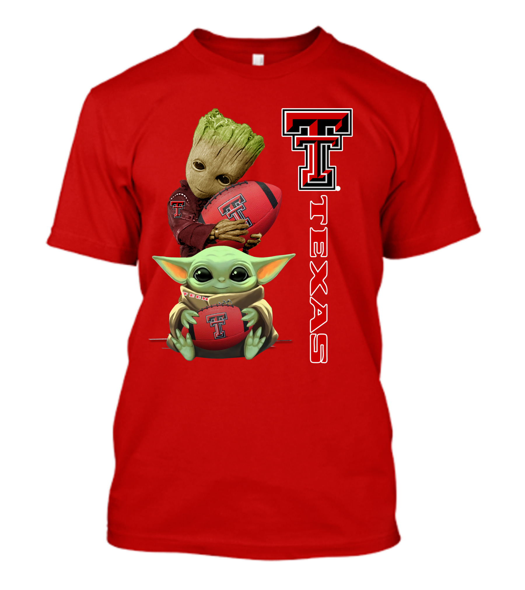 Groot Baby Yoda Texas Tech Football T-Shirt