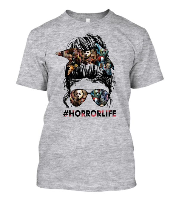 HorrorLife Messy Bun Iconic Horror Characters T-Shirt