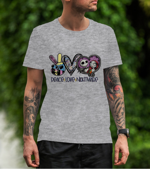 Peace Love Nightmare Before Christmas Halloween T-Shirt