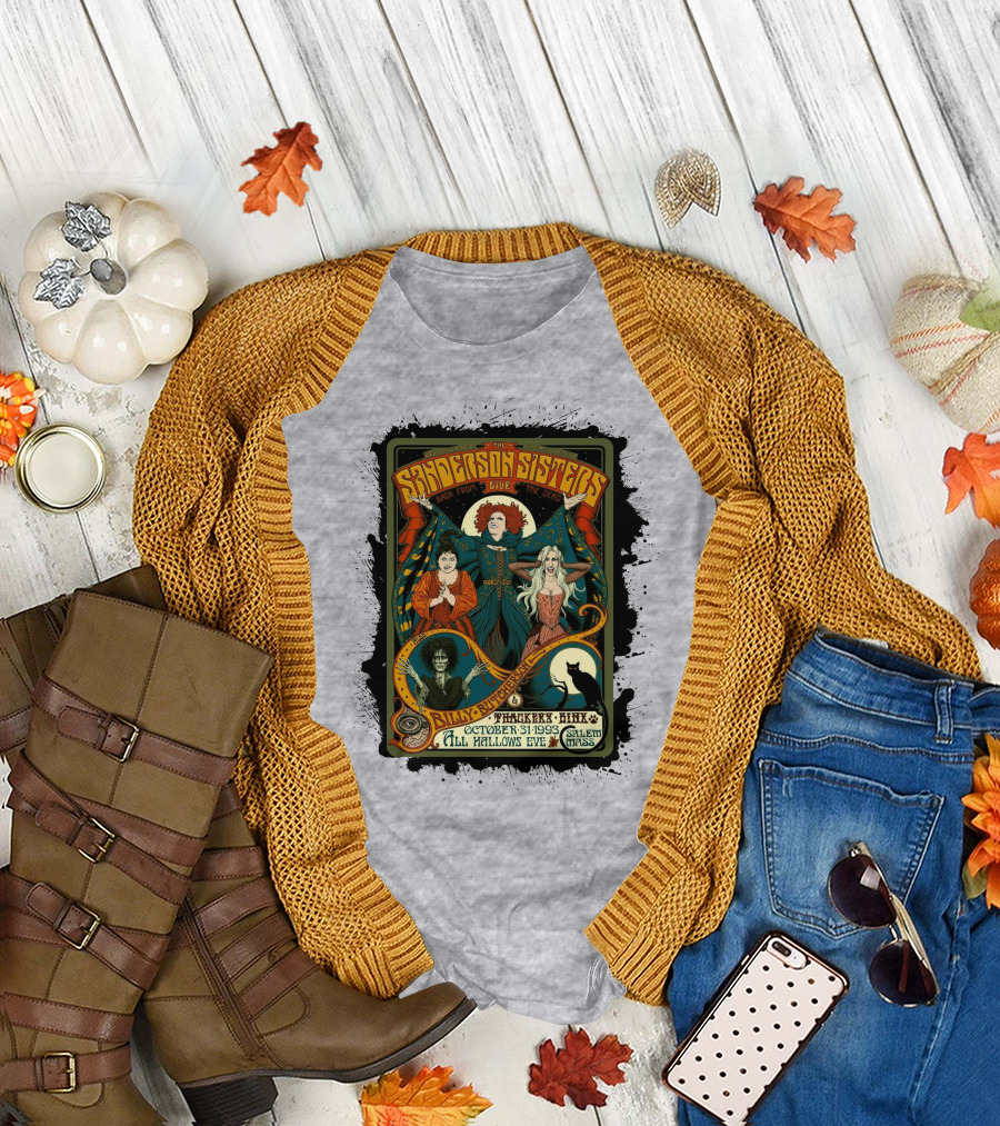 Sanderson Sisters Back from the Live the Dead Billy Butcherson Thackery Binx October 31 1993 All Hallows Eve Salem Mass T-Shirt