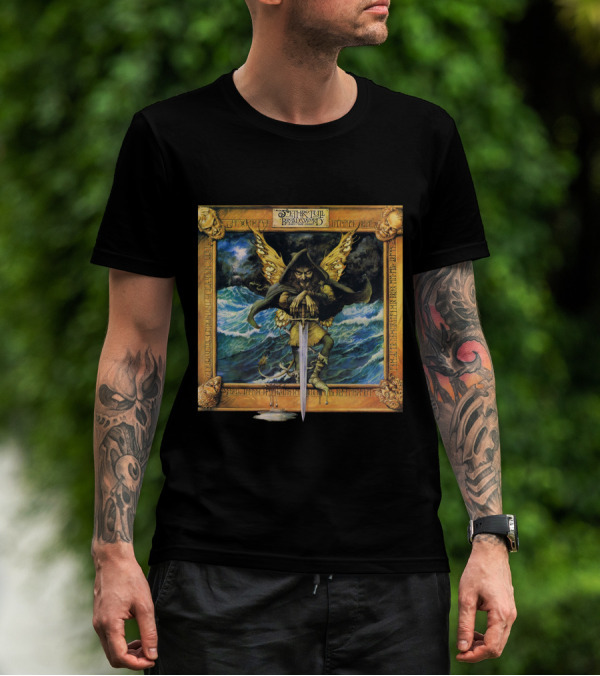 Jethro Tull Broadsword And The Beast Album Art With Hooded Figure And Ocean Waves T-Shirt