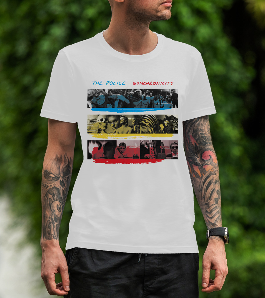 The Police Synchronicity Album Art Stripes T-Shirt
