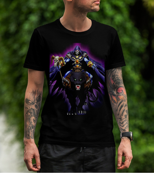 Skeletor Riding Panthor Masters Of The Universe Fantasy T-Shirt