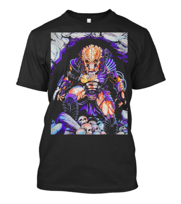 Predator Alien Hunter With Skull Cave And Armor T-Shirt