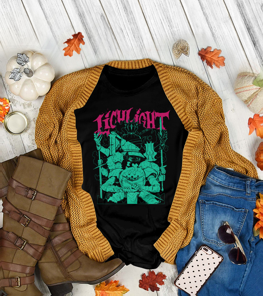 Lichlight Medieval Knight Skeleton Warrior T-Shirt