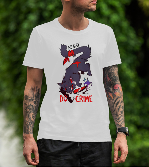 Saltmalkin Merch Laney Be Gay Do Crime Cat T-Shirt