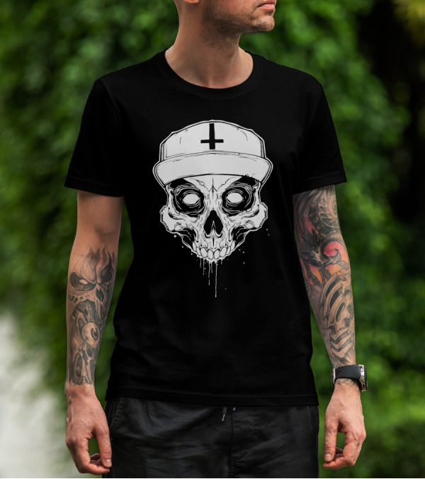 Skull With Cross Hat Salmo Skull T-Shirt