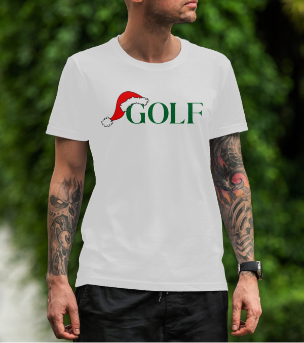 GOLF Santa Hat Green Letters T-Shirt