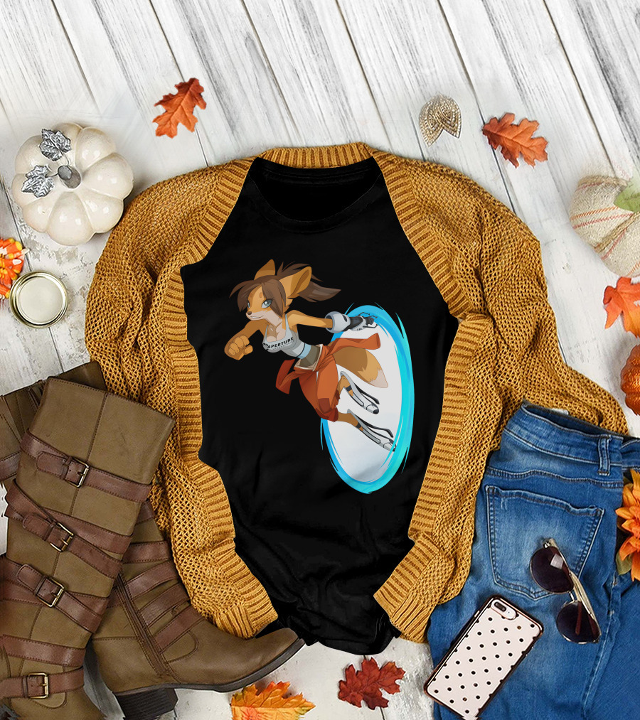 Aperture Laboratories Fox Chell Portal Sajira Stormi Folf Adventure T-Shirt