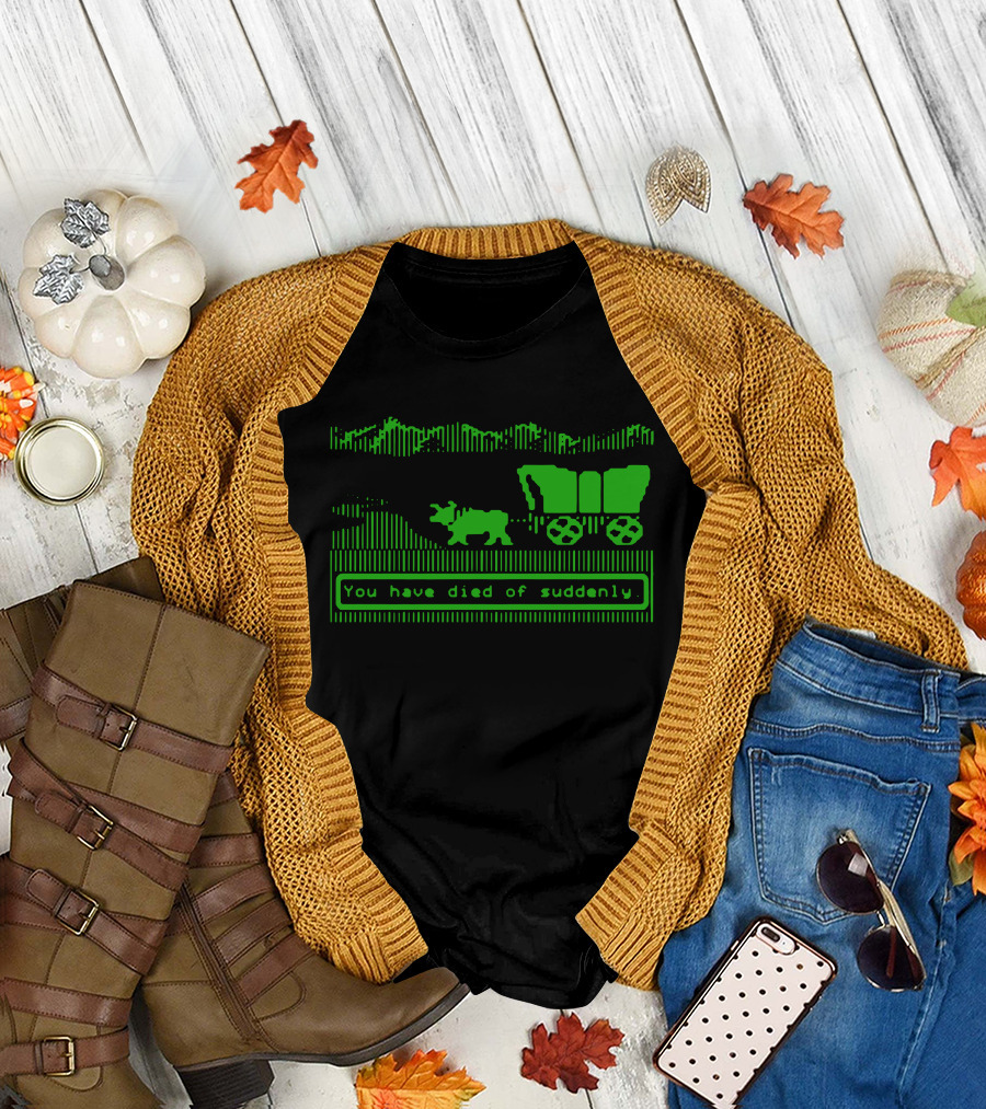 You Have Died Of Suddenly Retro Oregon Trail Pixel T-Shirt
