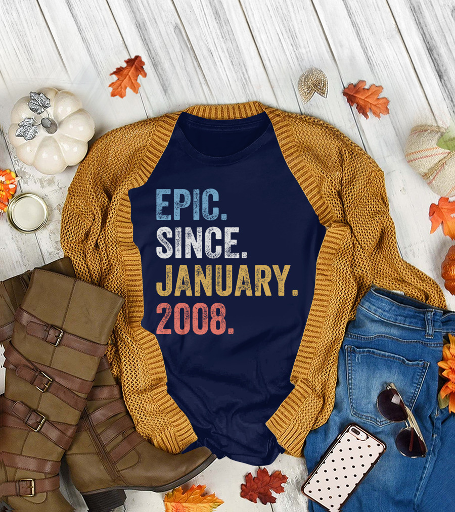 Retro Epic Since January 2008 My Birthday Ted Nivison T-Shirt