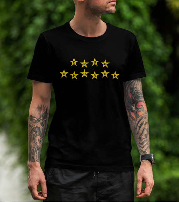 Heart Attack Man Drug Church Yellow Star Text T-Shirt