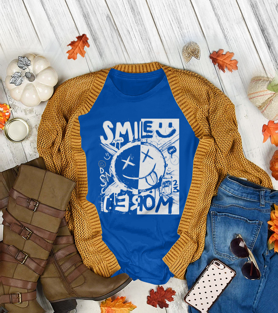 April Members Only Blue Smile More Lime 23xtaposition T-Shirt