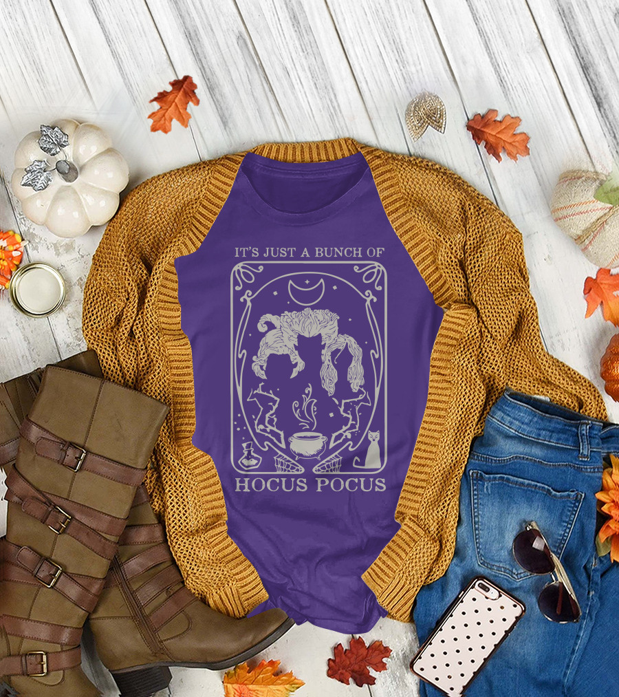 It's Just a Bunch of Hocus Pocus Wizardry Magic Moon Witches T-Shirt