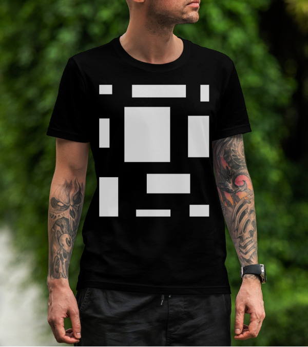 Piet Mondrian Style CAMP MAU 1 MAT BL Geometric Composition T-Shirt