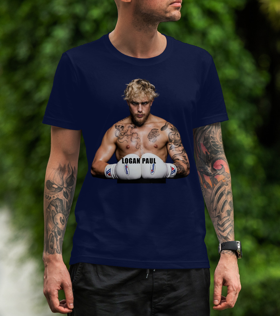 LOGAN PAUL Boxing Pose With Tattoos And Boxing Gloves T-Shirt
