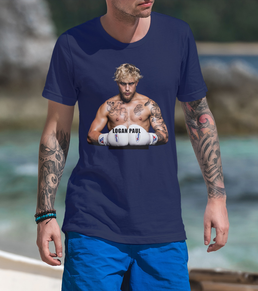 LOGAN PAUL Boxing Pose With Tattoos And Boxing Gloves T-Shirt