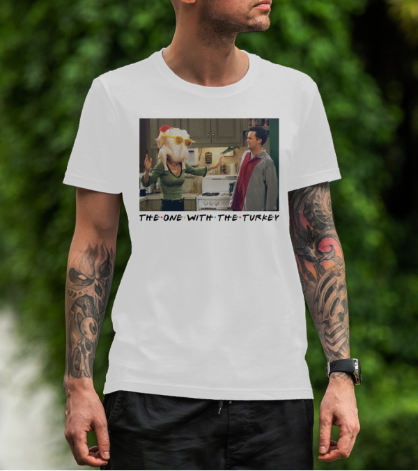 The One With The Turkey Glasses Santa Hat T-Shirt