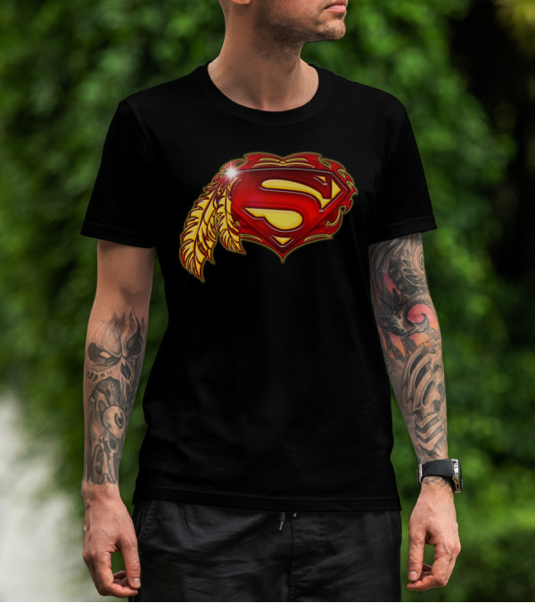 Superman Logo With Native Feather T-Shirt