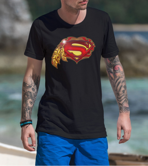 Superman Logo With Native Feather T-Shirt