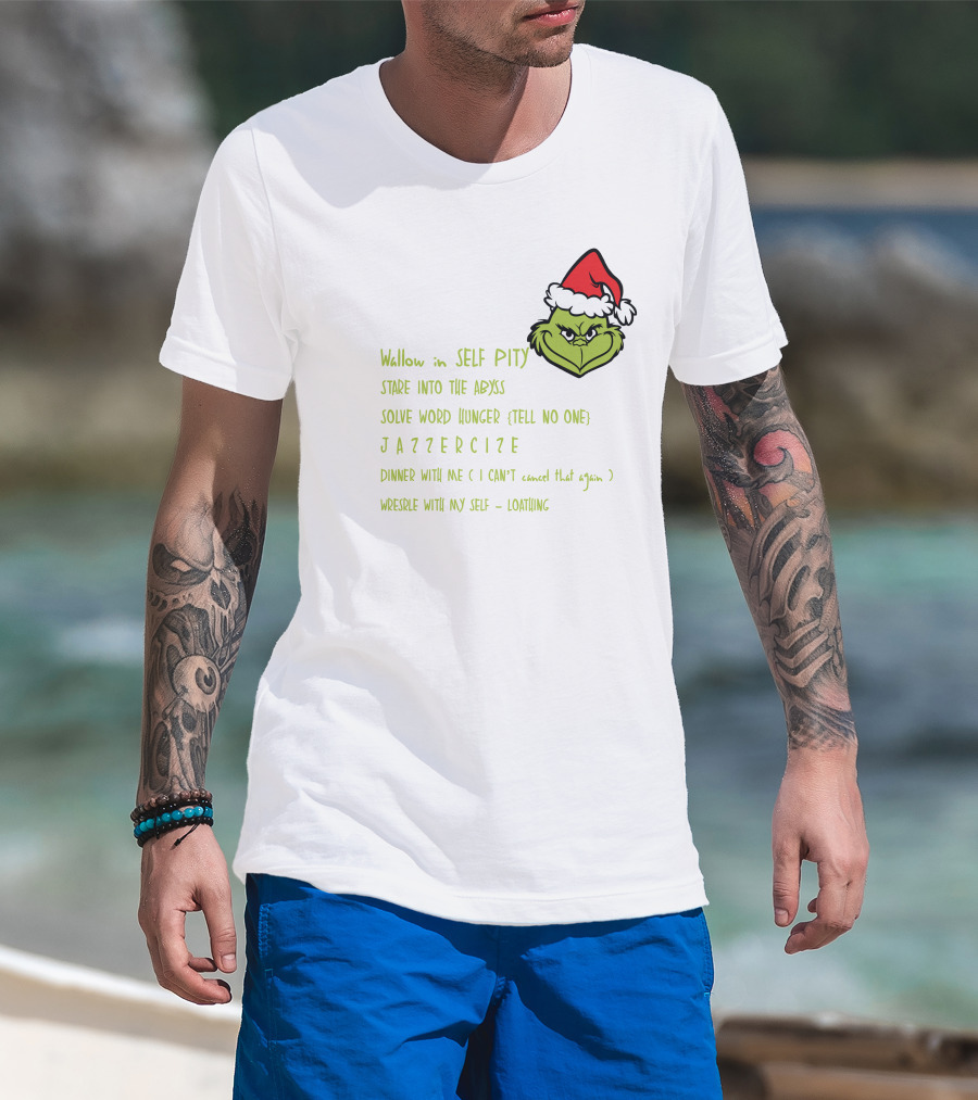 Grinch Christmas Schedule My Day I'm Booked T-Shirt