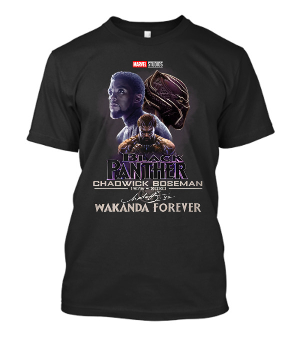 MARVEL STUDIOS BLACK PANTHER CHADWICK BOSEMAN WAKANDA FOREVER 1976-2020 T-Shirt