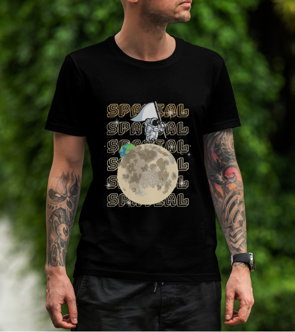 SPACIAL Astronaut Moon Earth T-Shirt