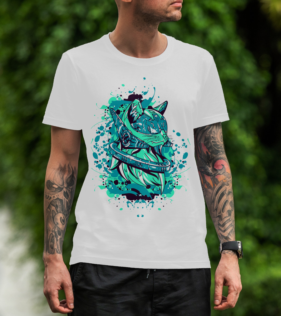 Future Cat Cybernetic Space Explorer T-Shirt