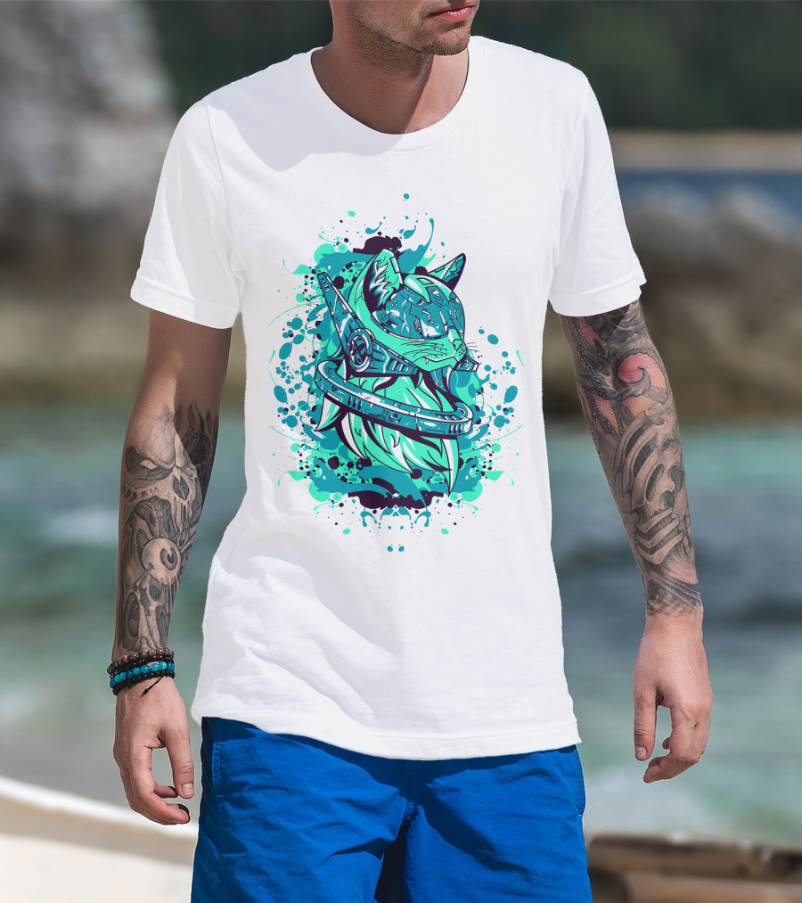 Future Cat Cybernetic Space Explorer T-Shirt