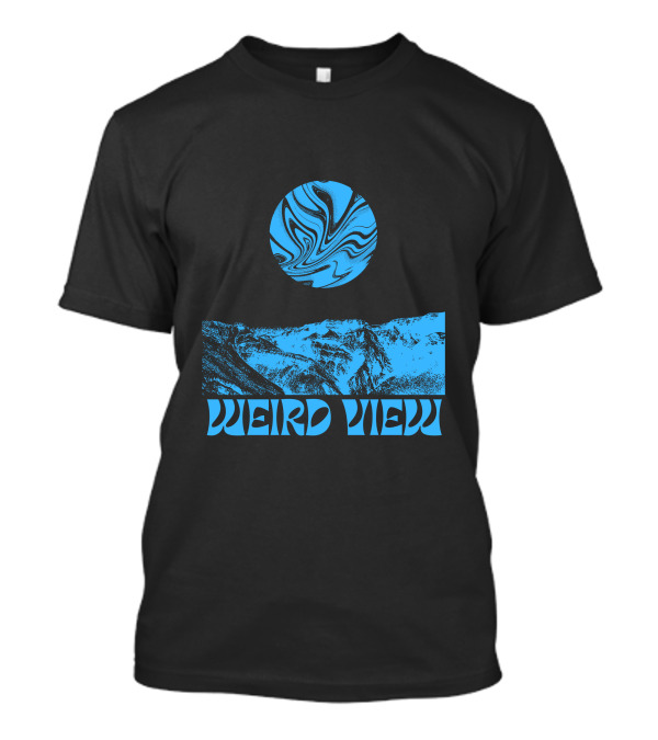 Weird View Surreal Blue Mountain Landscape With Swirling Sky T-Shirt