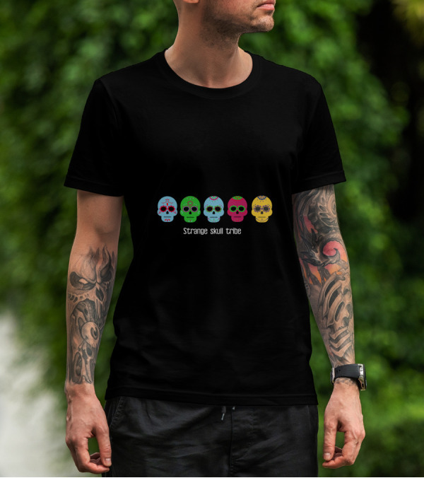 Strange Skull Tribe Colorful Skulls T-Shirt