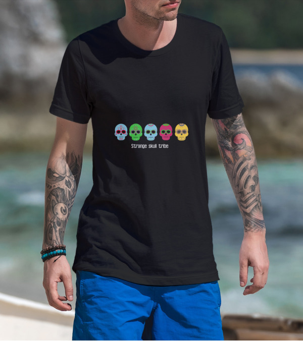 Strange Skull Tribe Colorful Skulls T-Shirt