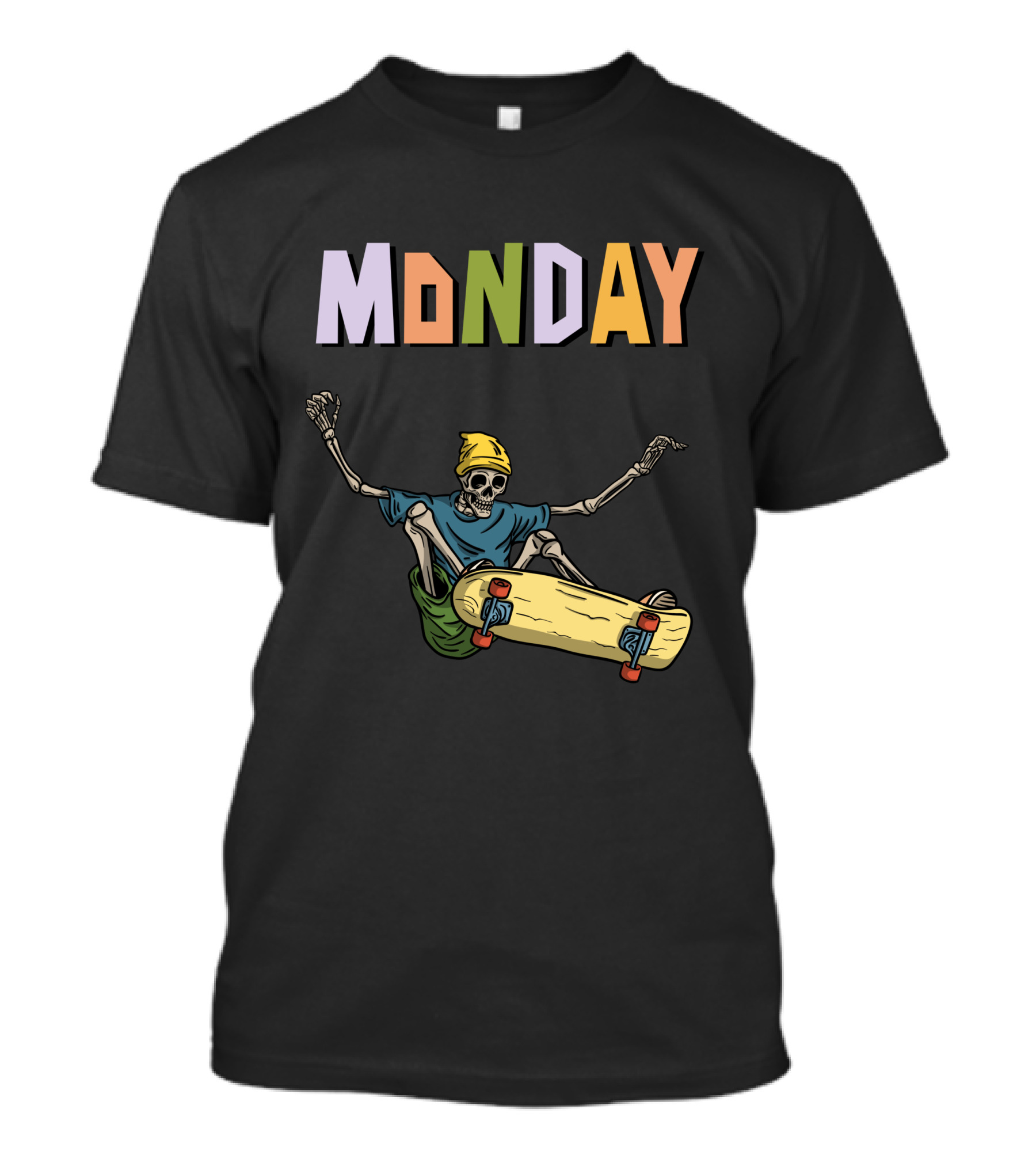MONDAY Skeleton Skateboarding Adventure T-Shirt