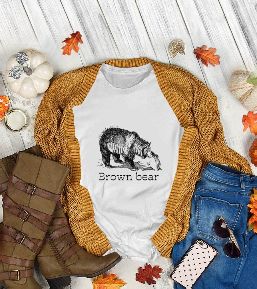 Wild World in Nature Brown Bear T-Shirt