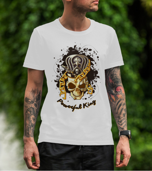 Powerful King Skull With Crown And Chains T-Shirt
