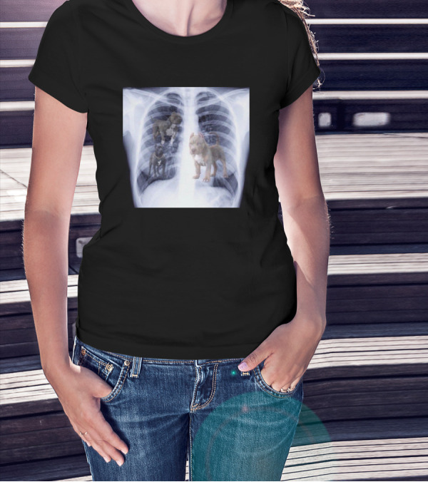 Jeremy Reaves XRay Dog Pitbulls In Chest Cavity T-Shirt