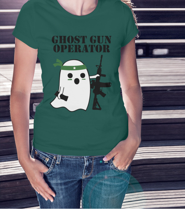 Ghost Gun Operator Ghost With Bandana And Rifle T-Shirt