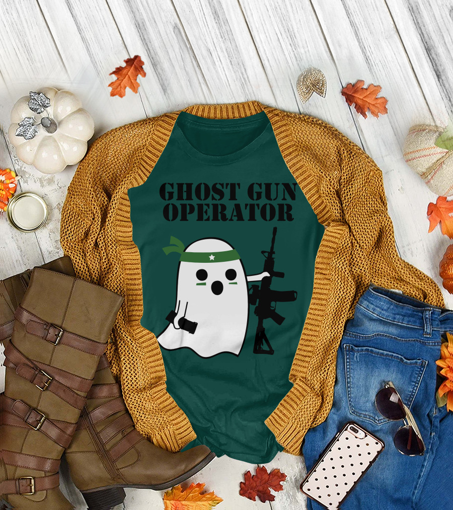 Ghost Gun Operator Ghost with Bandana and Rifle T-Shirt