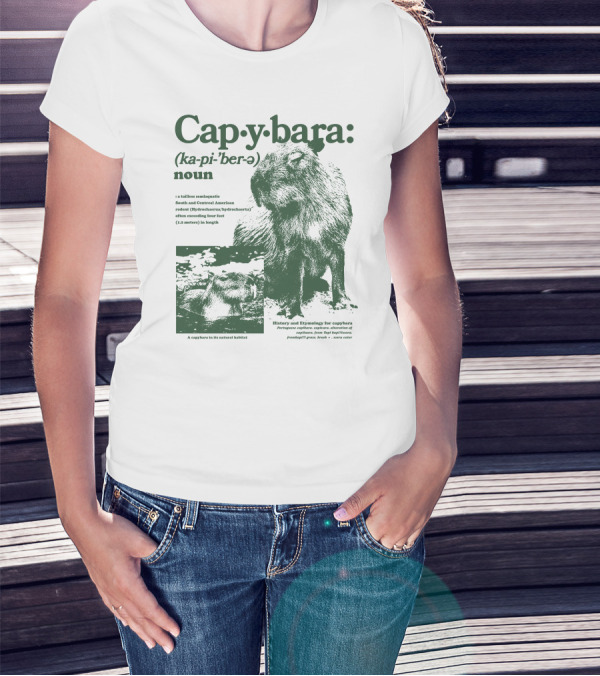 Capybara Ka-pi-ˈber-ə Definition History Etymology Rodent Habitat T-Shirt