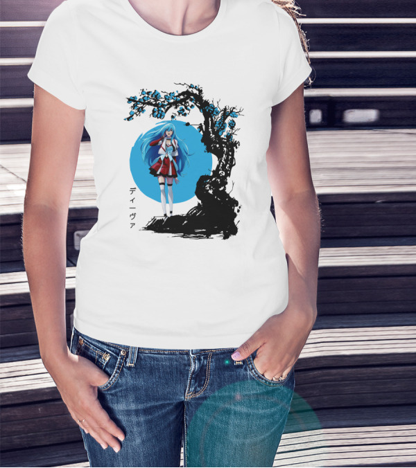 Vivy Fluorite Eye’s Song Blue Moon Anime Diva Character Sakura Tree T-Shirt