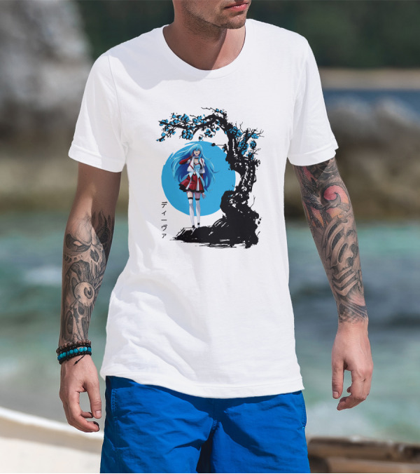 Vivy Fluorite Eye’s Song Blue Moon Anime Diva Character Sakura Tree T-Shirt